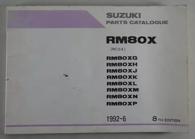 Parts catalogue / parts catalogue Suzuki RM 80 X stand 06/1992