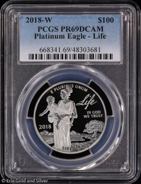 2018-W $100 Proof 1oz Platinum Eagle Life PCGS PR 69 DCAM