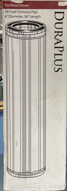 NEW DuraVent Duraplus Triple Wall 6" Diameter 36" Length Stainless Chimney Pipe