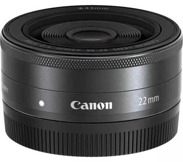 Canon EF-M 22mm F/2.0 STM Lens Black Wide Angle Pancake Camera Lens 5985B002