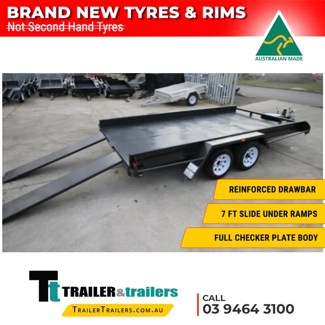 16x6'6 TANDEM AXLE CAR CARRIER BOX TRAILER - 10" SIDES - NEW WHEELS