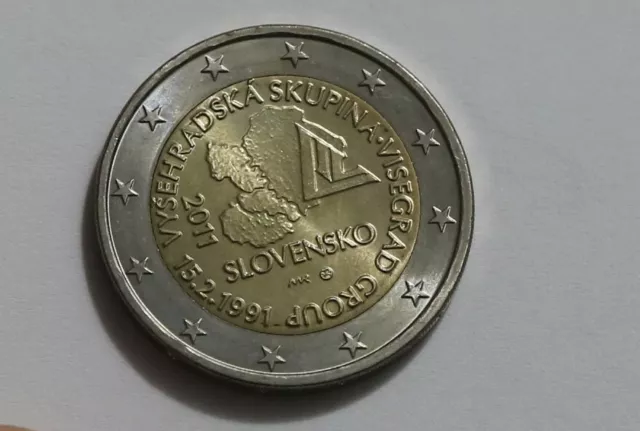 Slovakia 2 Euro 2011 Bimetal Visegrad Group High Grade B41 Zl23