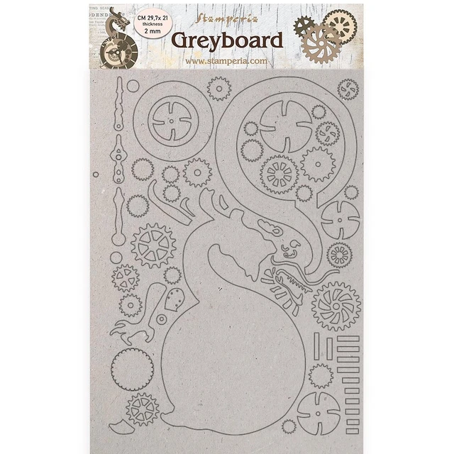 Recortes de grisyboard Stamperia A4 2 mm dragón de espesor, Sir Vagabond en Japón