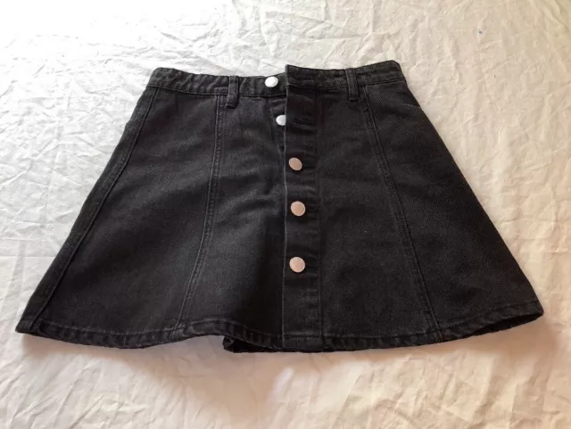 Res Denim Womens Black Button-Front Mini Colored Denim Skirt Size 26    127
