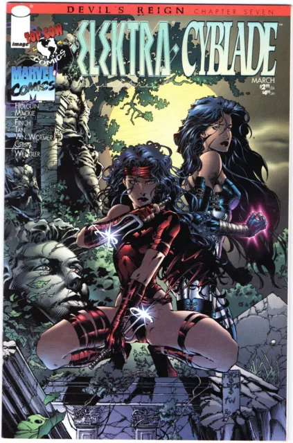 Devil's Reign Chapter 7 Elektra/Cyblade (Marvel/Image, 1997) 1st Printing Clean