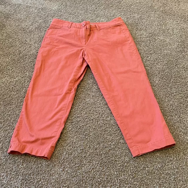 Ann Taylor Loft Petite Womens Pink Mid Rise Straight Leg Cropped Pants Size 8p