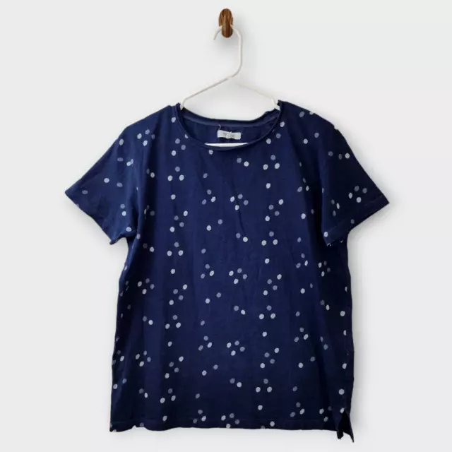 Madewell Tee Womens Small Blue Softfade Cotton Oversized Tee Indigo Dot Pullover