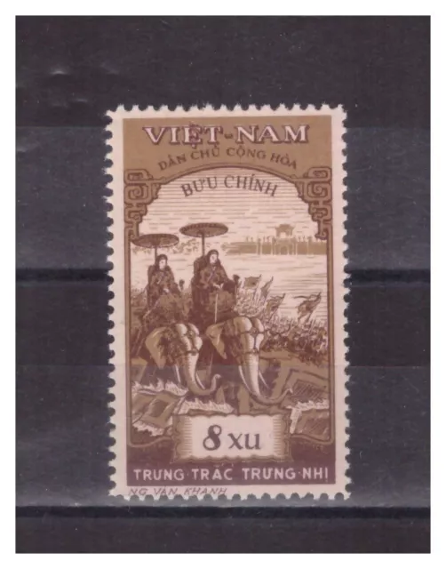 VIETNAM DU NORD  .  N° 163 .  8 Xu  SOEURS TRUNG    NEUF   (* )  . SUPERBE .