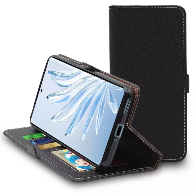 Housse Portefeuille Honor 20 Pro En Cuir PU - Noir Et Rouge Avec Porte-Cartes - Neuf Sous Emballage