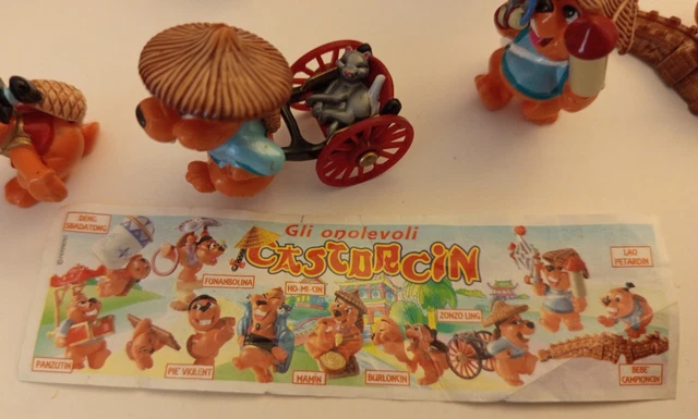 Collection Complète KINDER FERRERO SORPRESINE Série Castorcin + Boîte + Carte Rare - Italie