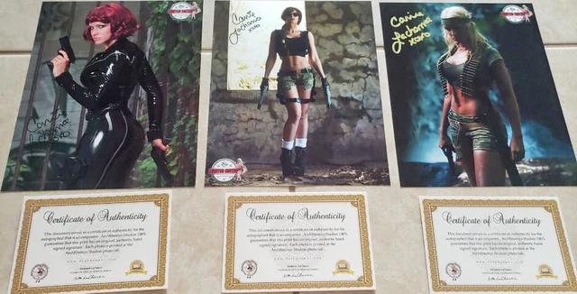Lot of 3: Carrie LaChance Autographed/Signed Sexy 8x10 Photo +COA's for each