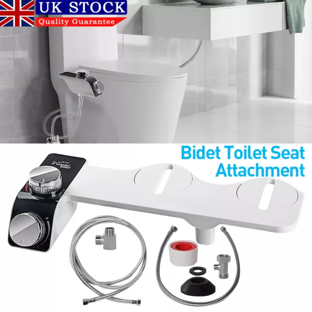 New Bidet Toilet Seat Attachment Self Cleaning Dual Nozzle Bathroom Water Spray