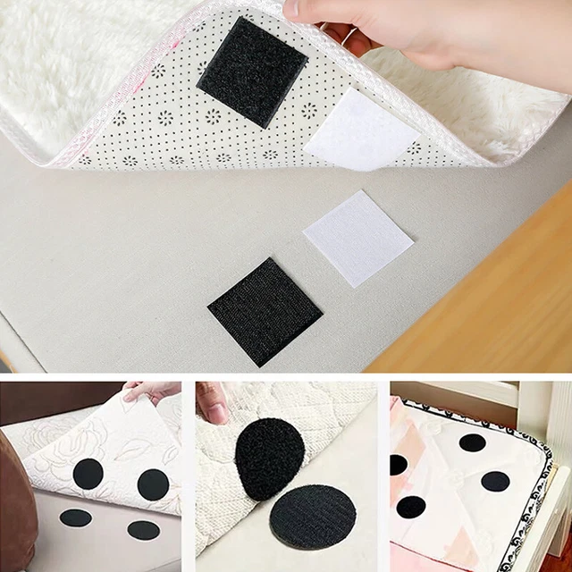10pcs Rug Carpet Gripper Rubber Anti Curling Non Slip Skid Reusable Pad Sticker