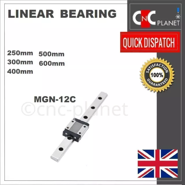 Mgn12 Linear Rail Mgn 12 Bearing Guide Slide Carriage Block Mgn12C Mgn12H Cnc Uk 3