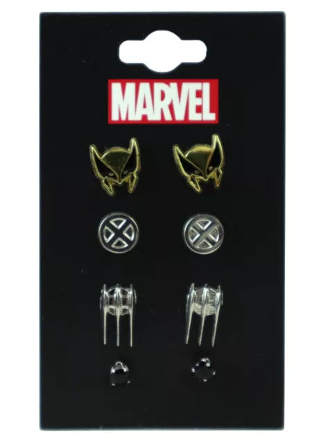 Wolverine Stud Earrings 4-Pack X-Men Stainless Steel Marvel Comics Brand New