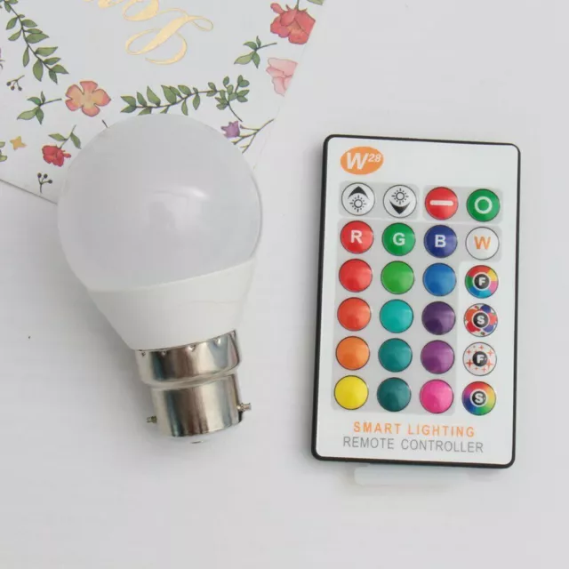 LED Bayonet B22 E27 16 Colour Light Bulb Changing Remote Controlled RGB 2