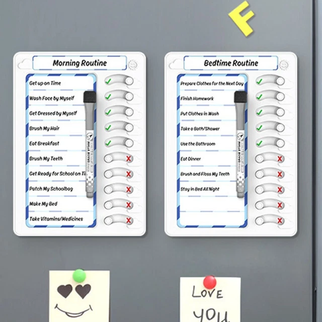 Lot De 4 Tableaux De Corvées Vierges Pour Enfants Avec 10 Cartes Détachables, Tableau De Liste De Contrôle En Plastique, Liste De Choses à Faire Et Tableau De Corvées Pour La Planification