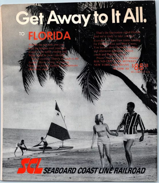 1967 Seaboard Coast Line Railroad Timetable Passenger Schedules SCL Florida 4M