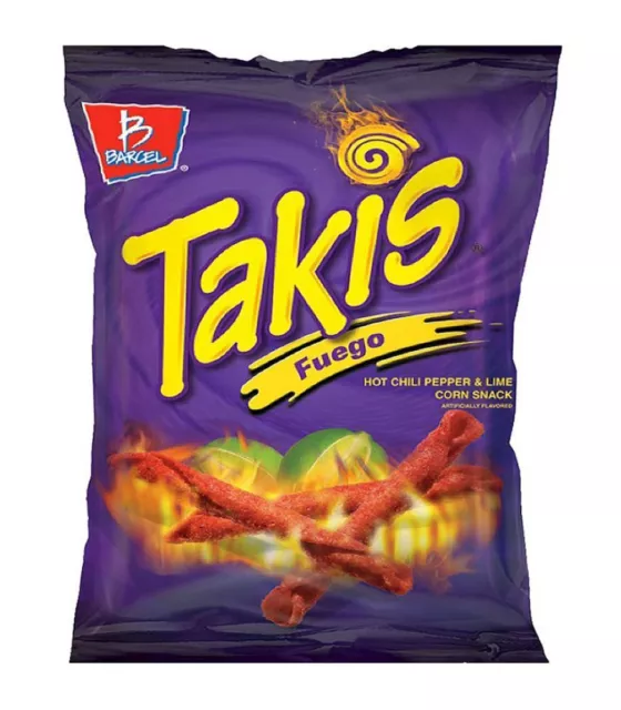 1 Large Takis Fuego Rolled Corn Tortilla Chilli Pepper & Lime Hot Chips 9.9 oz