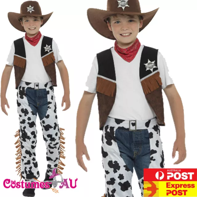 Child Texan Cowboy Costume Rodeo Wild West Kids Western Sheriff Boys Book Week