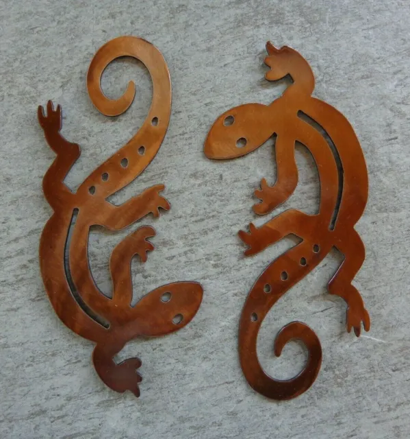 Small Southwestern Pair of Lizards Plasma Cut Metal Wall Art Different Colors
