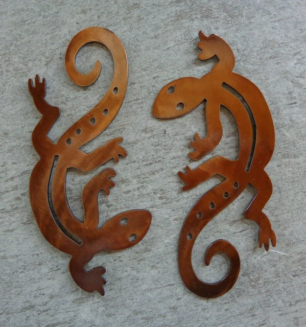 Small Southwestern Pair of Lizards Plasma Cut Metal Wall Art Different Colors
