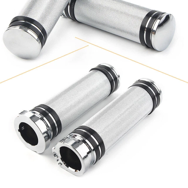 1'' Chrome Handlebar Hand Grips For Sportster Dyna Softail Touring V-Rod