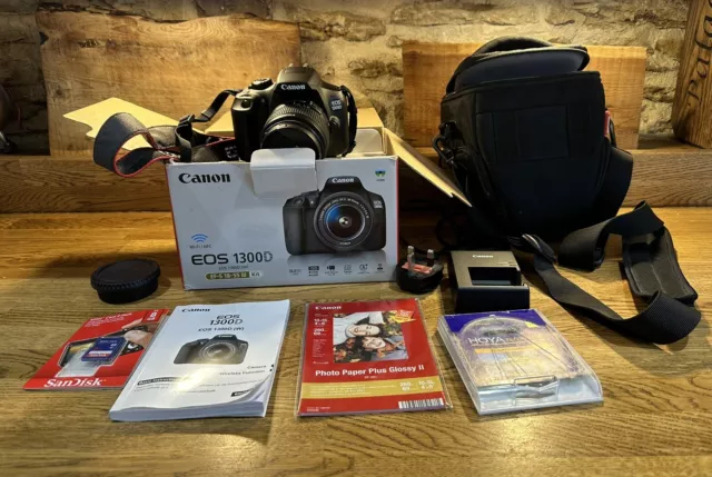 Canon EOS 1300 D, DLSR, Superb Condition, SD Cards, Charger, Monfotto Camera Bag