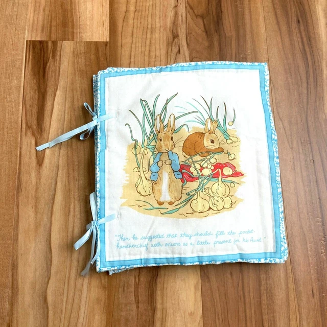 Peter Rabbit Beatrix Potter Fabric Baby Soft Book Hand Sew 9.75'' x 11'' Nursery