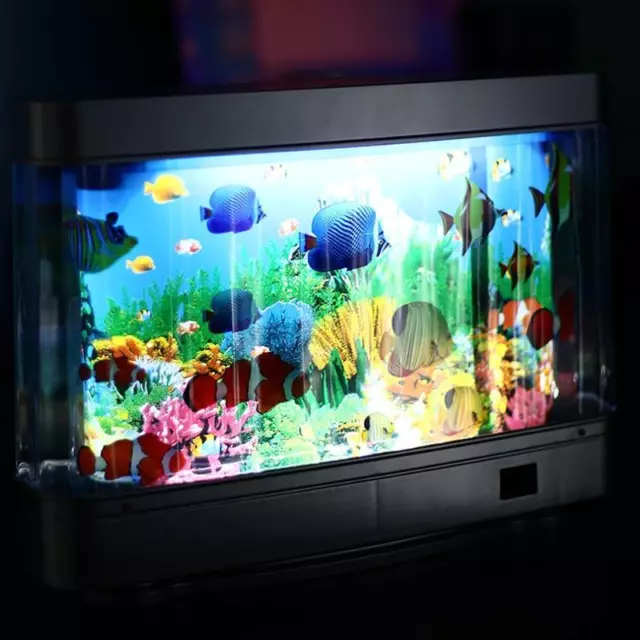Artificial Tropical Fish Tank Lamps Aquarium Virtual Ocean in Motion Night Light