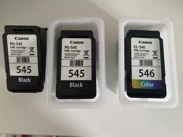 Canon PG-545 Black & PG-546 Colour USED EMPTY Ink Cartridges