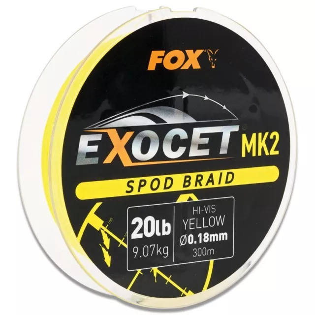 Fox Exocet MK2 Spod Zopf 300m 20 Pfund gelb
