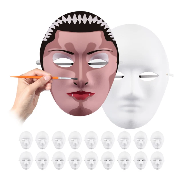 10 Maschere Di Carta Bianche Fai Da Te - Per Carnevale, Halloween, Decorazione E Laboratori Creativi - Foto 14