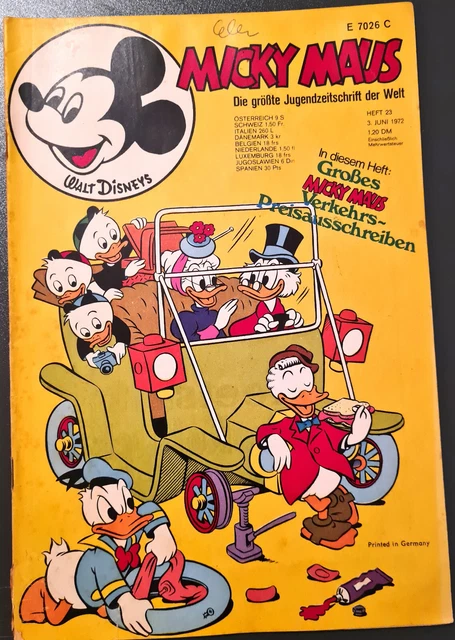Micky Maus Comic Heft Nr.23 mit SB+GS+Beilage 1972 Z 2-3/(241