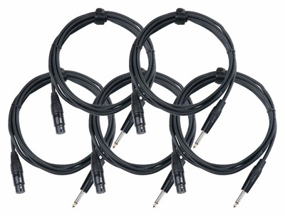 PRONOMIC Cavo Microfono Audio XLR Femmina 3 Poli e Jack 1/4 6.35mm Cannon Mixer Nero 20m 