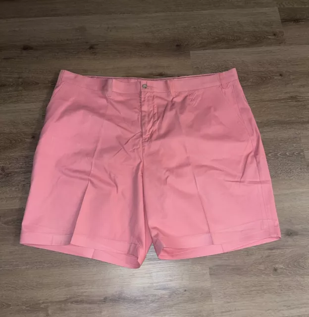 Nautica Shorts Men 50W Big & Tall Pink Deck Short Khaki Chino Casual Flat Front