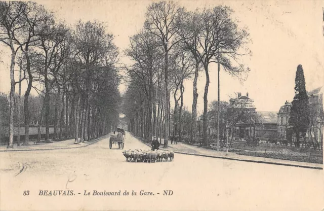 Cpa 60 Beauvais Boulevard De La Gare