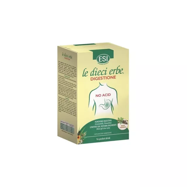 ESI LE DIECI ERBE DIGESTIONE 16 Pocket Drink FUNZIONE DIGESTIVA LENITIVA NO ACID