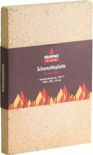 Kamino-Flam Schamotteplatte Plate 333303 Vermiculite Slabs 300 x 200 x 30 mm