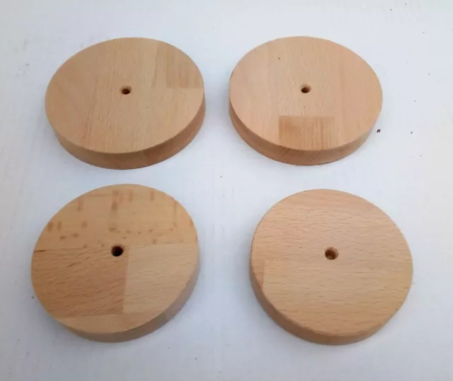 4 Stück Holzscheiben rund Buche 18mm Basteln Rad Kreis