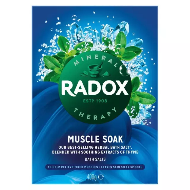 Radox Bath Salts Muscle Soak Mineral Therapy Natural Salt Ease Ache Relax 400g