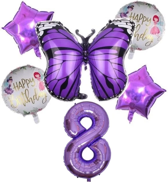 DIWULI Geburtstagsdeko Für 8 Jahre – Ballon-Set In Rosa Mit Zahl 8, Konfetti-Ballons Und Latex-Ballons