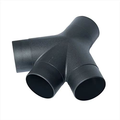 70275V 3-Way Dust Collection Fitting for 4 in Hose & Cuff, 1 PK,Black