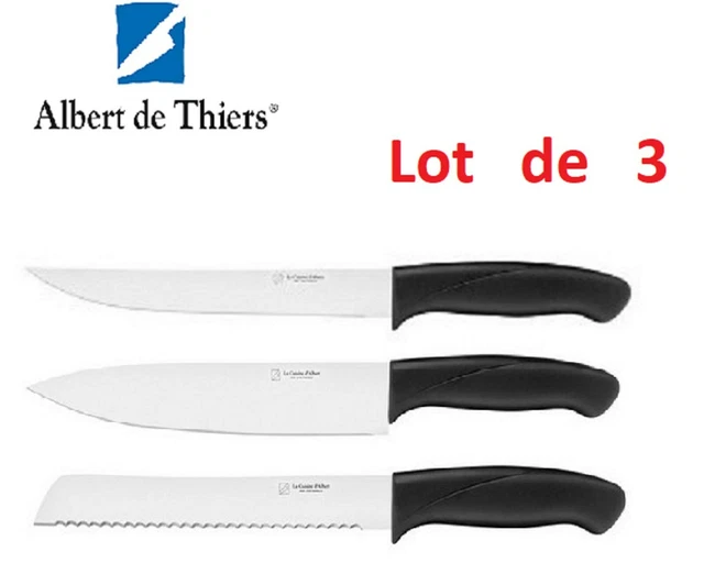 Couteau à Pain Albert De Thiers NEO - Longueur 19 Cm, Manche Bois, Acier Inoxydable, Marque Pradel Excellence
