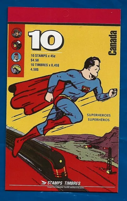 vintage CANADA Super Heroes Superman etc. POSTAGE STAMP booklet 10 45 c stamps