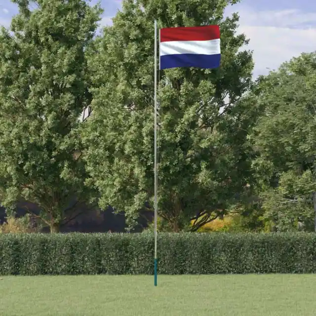 Niederländische Flagge mit Mast Fahne Niederlande Nationalflagge 6,23 m vidaXL