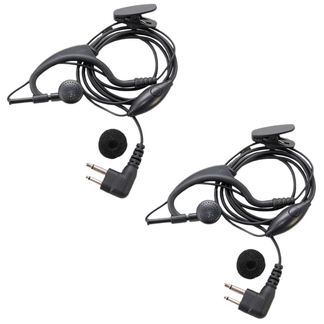 2x HQRP Headset Earpiece for Motorola RDU-4100 RDU-4160D RDV-2080D CP88 CP040