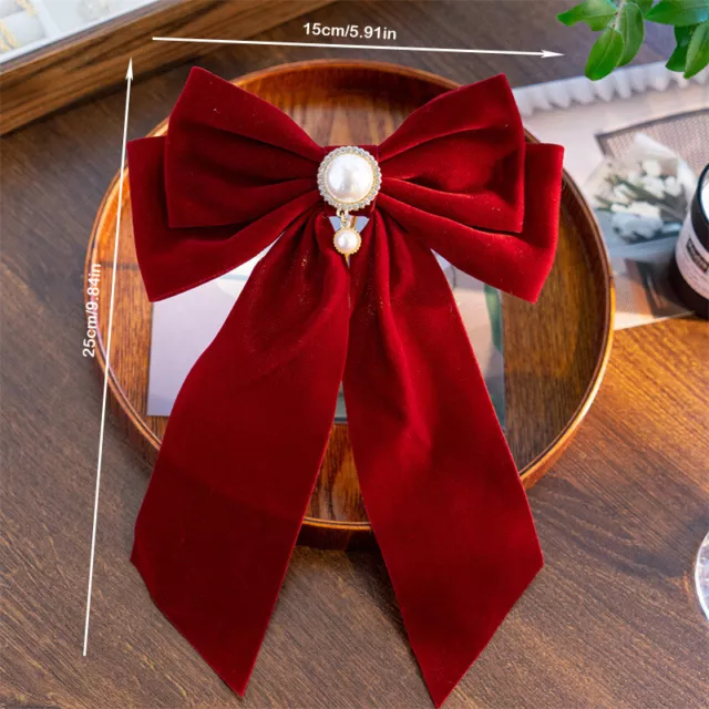 Red Bow Hair Ornament Christmas New Year Accessorie Hair Clips Women Girls Sp