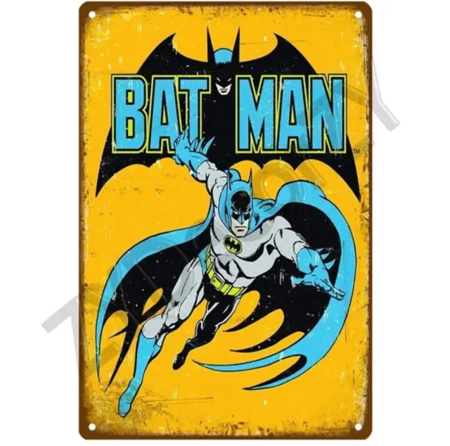 Retro Super Hero Marvel Batman Deadpool Superman Tin Sign Poster Vintage Deco