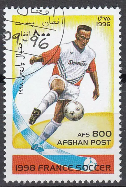 Afghanistan Briefmarke gestempelt Fußball Sport Frankreich Animation / 22